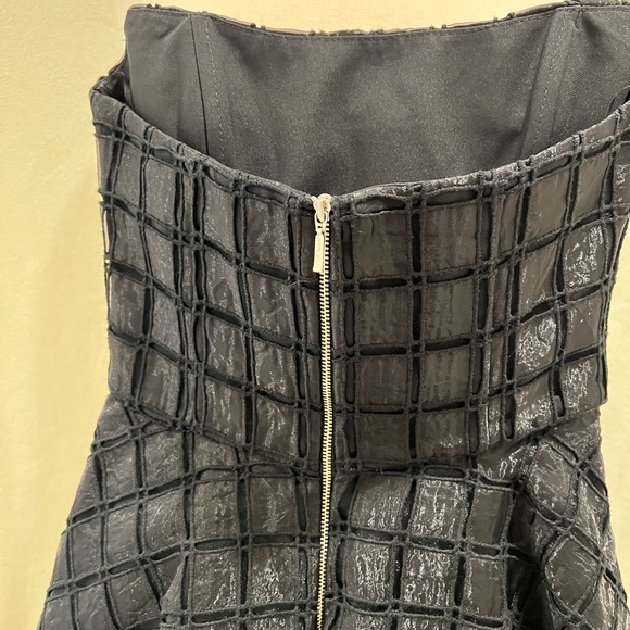 NICHOLAS Black Strapless Grid 'Window' Cocktail Dress - Picture 5 of 11